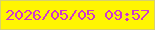 文字の大きさ：3、枠の色：d7d06d、背景の色：fff502、文字の色：d037cc 無料ブログパーツのブログ時計