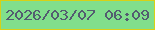 文字の大きさ：2、枠の色：d7d116、背景の色：81df8c、文字の色：535c70 無料ブログパーツのブログ時計