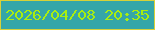 文字の大きさ：5、枠の色：d7d138、背景の色：35a6a8、文字の色：a9ee10 無料ブログパーツのブログ時計