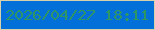 文字の大きさ：3、枠の色：d7d2ae、背景の色：0370d9、文字の色：2e9664 無料ブログパーツのブログ時計