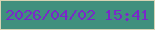 文字の大きさ：5、枠の色：d7d4b5、背景の色：40907e、文字の色：7a28c9 無料ブログパーツのブログ時計