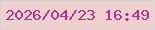 文字の大きさ：2、枠の色：d7d6d6、背景の色：f0d0ce、文字の色：af3293 無料ブログパーツのブログ時計