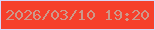 文字の大きさ：2、枠の色：d7d7f7、背景の色：f63f2b、文字の色：cd9889 無料ブログパーツのブログ時計
