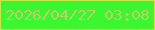 文字の大きさ：5、枠の色：d7de46、背景の色：3bf72f、文字の色：bdcf67 無料ブログパーツのブログ時計