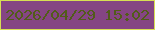 文字の大きさ：2、枠の色：d7df54、背景の色：854583、文字の色：525c19 無料ブログパーツのブログ時計
