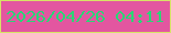 文字の大きさ：1、枠の色：d7e366、背景の色：e356a0、文字の色：2ad676 無料ブログパーツのブログ時計