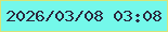 文字の大きさ：4、枠の色：d7e377、背景の色：74f8ea、文字の色：2b283e 無料ブログパーツのブログ時計