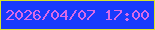 文字の大きさ：3、枠の色：d7e529、背景の色：183afc、文字の色：d86ae7 無料ブログパーツのブログ時計