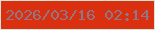 文字の大きさ：2、枠の色：d7e5d6、背景の色：da3010、文字の色：917686 無料ブログパーツのブログ時計