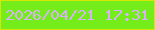 文字の大きさ：5、枠の色：d7e607、背景の色：74ed1b、文字の色：d9b1fb 無料ブログパーツのブログ時計