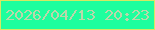 文字の大きさ：1、枠の色：d7e862、背景の色：1efe9e、文字の色：bbd7aa 無料ブログパーツのブログ時計