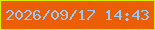 文字の大きさ：2、枠の色：d7eb03、背景の色：ec5e05、文字の色：9acbf8 無料ブログパーツのブログ時計
