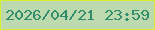 文字の大きさ：3、枠の色：d7ed2f、背景の色：bddaae、文字の色：318b6d 無料ブログパーツのブログ時計