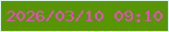 文字の大きさ：4、枠の色：d7f0ed、背景の色：589502、文字の色：e64cc4 無料ブログパーツのブログ時計
