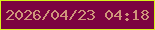 文字の大きさ：5、枠の色：d7f11b、背景の色：7c0340、文字の色：ce957a 無料ブログパーツのブログ時計