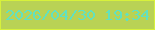 文字の大きさ：2、枠の色：d7f13b、背景の色：b9d255、文字の色：62e1bf 無料ブログパーツのブログ時計