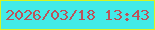 文字の大きさ：2、枠の色：d7f321、背景の色：42ebe8、文字の色：bc5359 無料ブログパーツのブログ時計