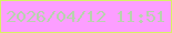 文字の大きさ：2、枠の色：d7f364、背景の色：fc9eff、文字の色：b6d3ad 無料ブログパーツのブログ時計
