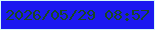 文字の大きさ：1、枠の色：d7f9f8、背景の色：1b18f0、文字の色：1a4823 無料ブログパーツのブログ時計