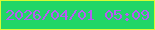 文字の大きさ：2、枠の色：d7fb34、背景の色：21d667、文字の色：b65bf3 無料ブログパーツのブログ時計