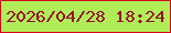 文字の大きさ：1、枠の色：d8011b、背景の色：b1ed59、文字の色：92132a 無料ブログパーツのブログ時計