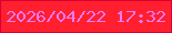 文字の大きさ：1、枠の色：d80134、背景の色：ff1f2e、文字の色：f178f3 無料ブログパーツのブログ時計