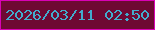 文字の大きさ：4、枠の色：d802b6、背景の色：6e0933、文字の色：42accd 無料ブログパーツのブログ時計