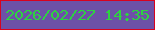 文字の大きさ：3、枠の色：d8031f、背景の色：6d51a7、文字の色：2dd341 無料ブログパーツのブログ時計