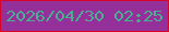 文字の大きさ：2、枠の色：d80427、背景の色：952f99、文字の色：49af91 無料ブログパーツのブログ時計