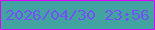 文字の大きさ：1、枠の色：d804ff、背景の色：42a3a1、文字の色：7151f9 無料ブログパーツのブログ時計