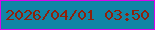 文字の大きさ：4、枠の色：d806eb、背景の色：1185a5、文字の色：8f210a 無料ブログパーツのブログ時計