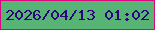 文字の大きさ：3、枠の色：d8087f、背景の色：57b475、文字の色：2a057d 無料ブログパーツのブログ時計