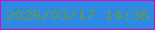 文字の大きさ：3、枠の色：d808cb、背景の色：2d89e1、文字の色：659754 無料ブログパーツのブログ時計