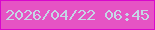 文字の大きさ：3、枠の色：d808cc、背景の色：e654c4、文字の色：c5d5e5 無料ブログパーツのブログ時計