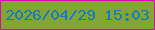 文字の大きさ：4、枠の色：d809b0、背景の色：84a435、文字の色：107dc3 無料ブログパーツのブログ時計