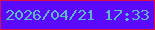 文字の大きさ：3、枠の色：d80f4b、背景の色：5b09fc、文字の色：5db8c9 無料ブログパーツのブログ時計