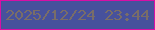 文字の大きさ：3、枠の色：d80fa5、背景の色：47519c、文字の色：796d68 無料ブログパーツのブログ時計