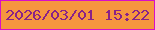 文字の大きさ：4、枠の色：d80fc8、背景の色：f6963f、文字の色：892288 無料ブログパーツのブログ時計