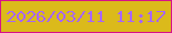 文字の大きさ：1、枠の色：d81189、背景の色：dbba1b、文字の色：a766fa 無料ブログパーツのブログ時計