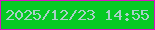 文字の大きさ：1、枠の色：d813c3、背景の色：06c924、文字の色：a9d0c7 無料ブログパーツのブログ時計
