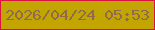 文字の大きさ：4、枠の色：d81445、背景の色：c3a500、文字の色：91694d 無料ブログパーツのブログ時計