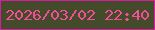 文字の大きさ：3、枠の色：d81ba3、背景の色：444b2a、文字の色：f54e99 無料ブログパーツのブログ時計