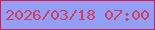 文字の大きさ：2、枠の色：d81c47、背景の色：90a1f5、文字の色：dc395b 無料ブログパーツのブログ時計