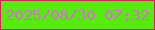 文字の大きさ：2、枠の色：d81f60、背景の色：55eb0a、文字の色：e168e3 無料ブログパーツのブログ時計