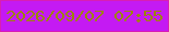 文字の大きさ：4、枠の色：d81fb4、背景の色：c41af3、文字の色：9c8409 無料ブログパーツのブログ時計