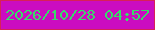 文字の大きさ：4、枠の色：d82057、背景の色：cb0cc0、文字の色：38dc6a 無料ブログパーツのブログ時計