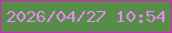 文字の大きさ：4、枠の色：d821c6、背景の色：588d49、文字の色：e688f7 無料ブログパーツのブログ時計