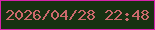 文字の大きさ：3、枠の色：d822ac、背景の色：183112、文字の色：cc696c 無料ブログパーツのブログ時計