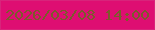 文字の大きさ：1、枠の色：d8247b、背景の色：de0e72、文字の色：7c5b2c 無料ブログパーツのブログ時計