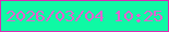 文字の大きさ：2、枠の色：d82cb5、背景の色：0ff9a4、文字の色：e362d0 無料ブログパーツのブログ時計